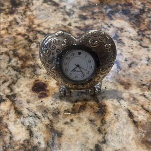 Brighton Silver Heart Clock Wall Decor